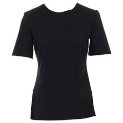 THE ROW black nylon elastane structured short sleeves work top  S