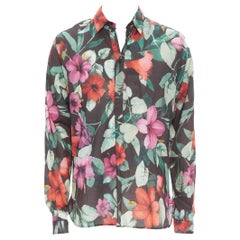 new DOLCE GABBANA Hawaiian floral print cotton long sleeve casual shirt EU38 S