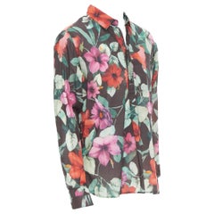 new DOLCE GABBANA Hawaiian floral print cotton long sleeve casual shirt EU41 L