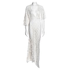 Jean Paul Gaultier white crochet cotton deconstructed maxi dress, ss 2008