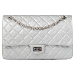 CHANEL, 2.55 in silver leather