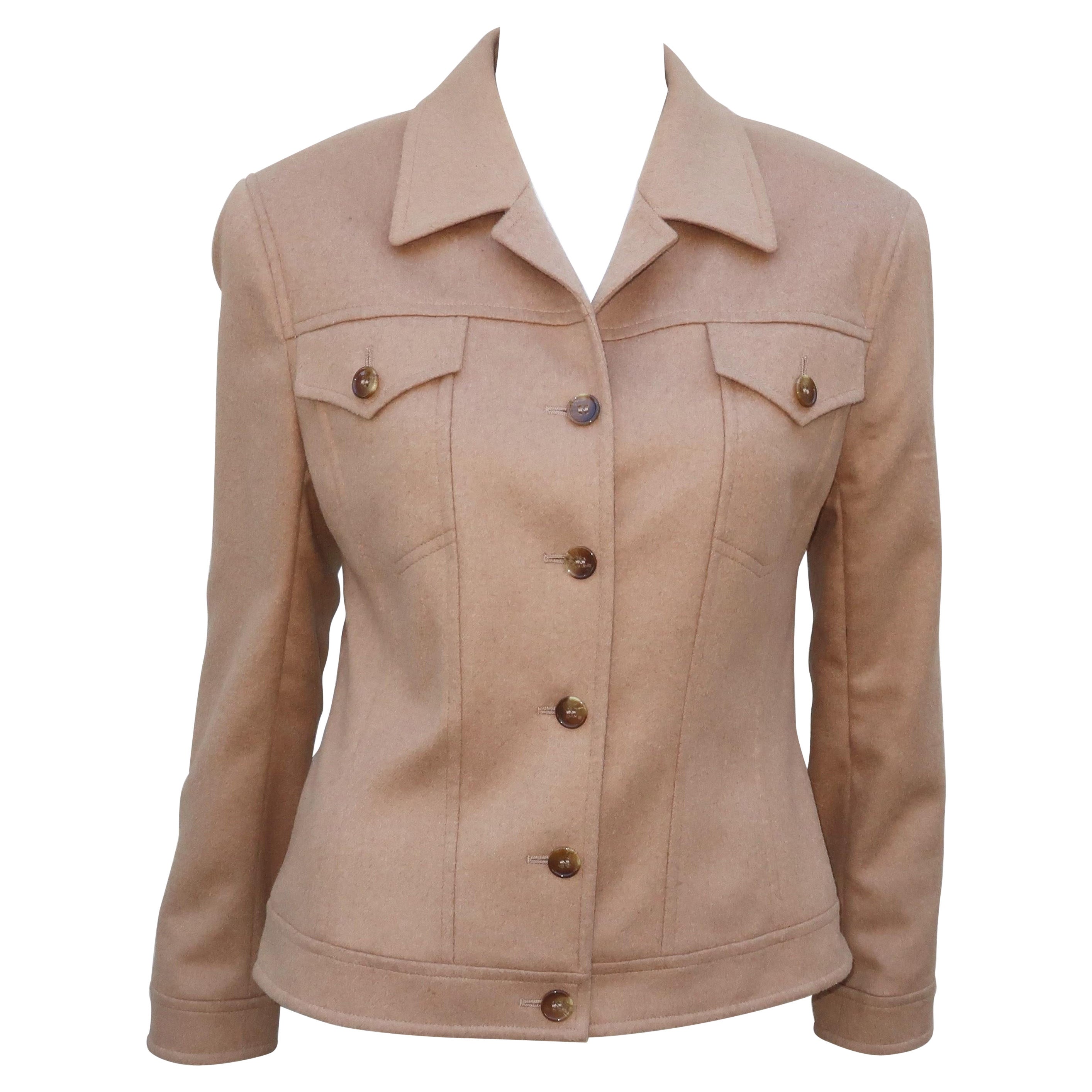 Escada Camel Hair Military Style Jacket