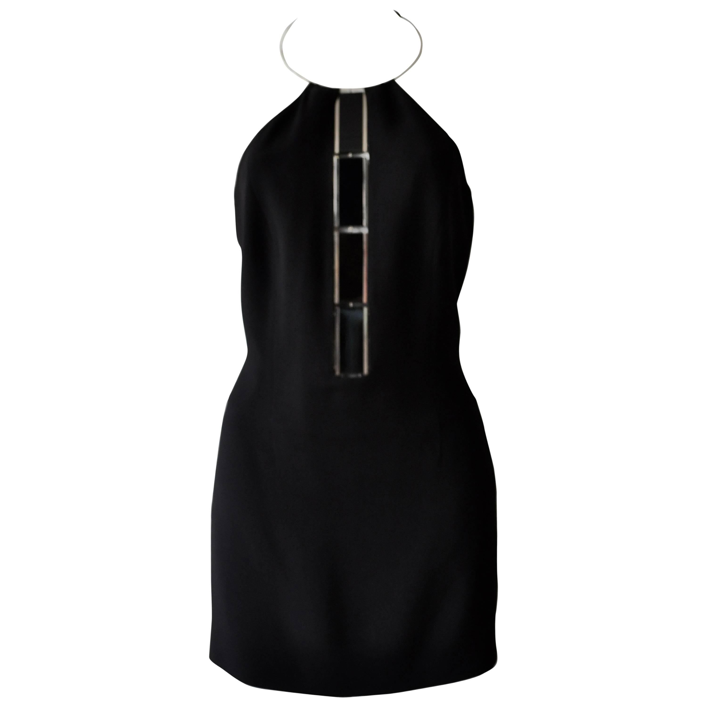 Mod Angelo Mozzillo Black Mini Cocktail Dress For Sale