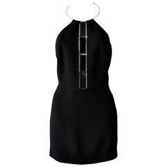 Vintage Mod Angelo Mozzillo Black Mini Cocktail Dress