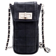Chanel Vintage Black Suede 2.55 Phone Mini Bag (Circa 2000)