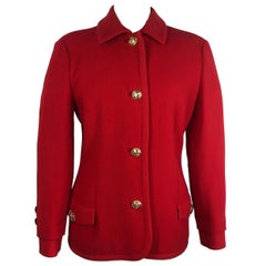 Retro Gianni Versace 80s red wool jacket