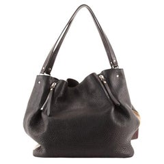 Burberry Maidstone Tote Leder und House Check Canvas Medium
