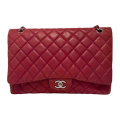 Chanel Pink Leather Maxi Jumbo Bag