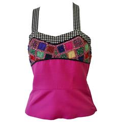 Gianni Versace Couture Hand Embroidered Silk Beaded Bustier 10