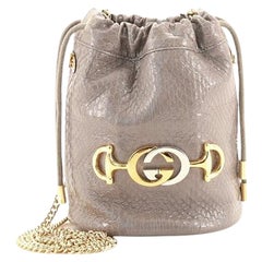 Gucci Animal Print, Neutrals Mini Snakeskin Zumi Bucket Bag