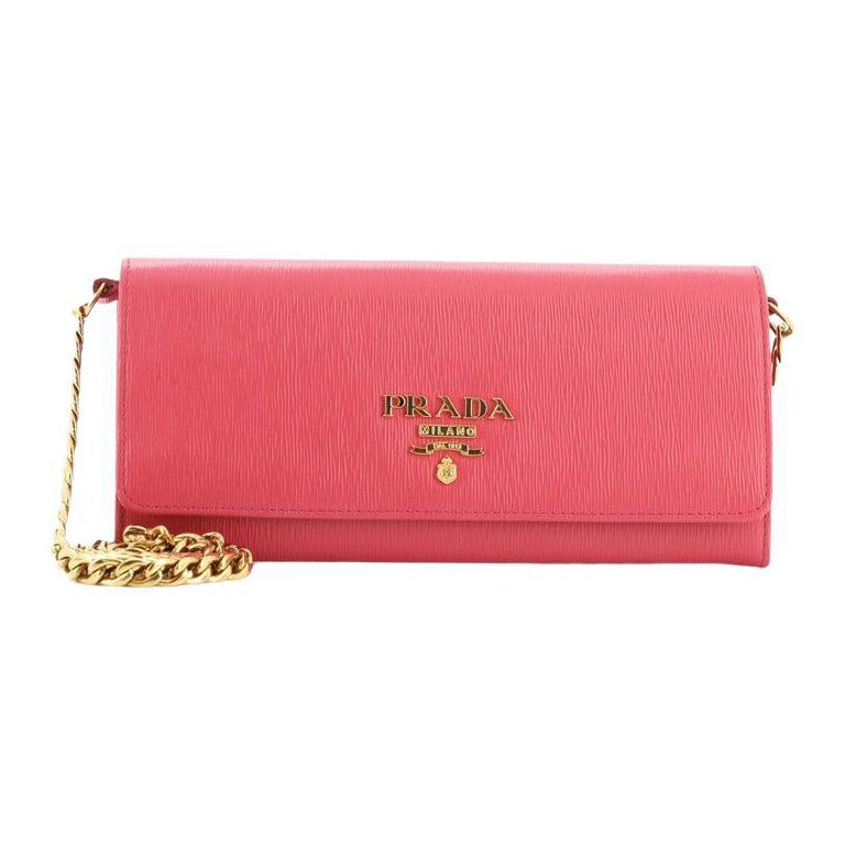 prada quilted wallet on chain