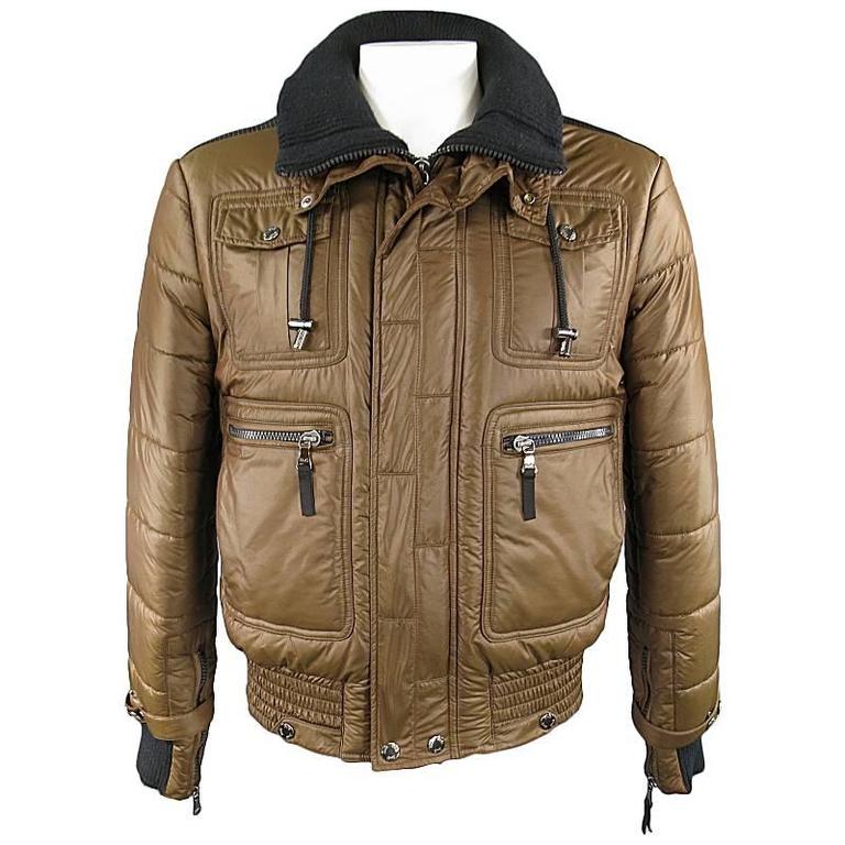D&G by DOLCE and GABBANA Men's 44 Brown and Black Zip Pocket Jacket at ...