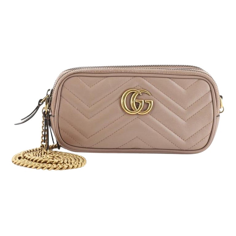 Gucci GG Marmont Triple Zip Chain Bag Matelasse Leather Mini For Sale ...