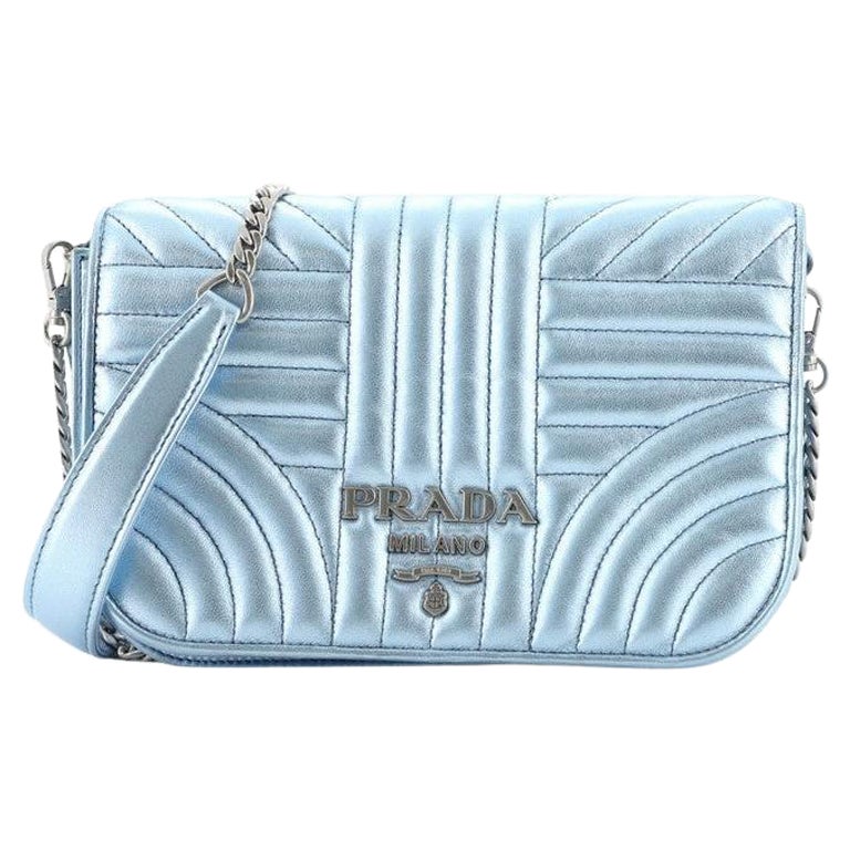 Prada Chain Flap Crossbody Bag Diagramme Quilted Leather Small at 1stDibs