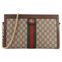 Gucci Ophidia Chain Shoulder Bag GG Coated Canvas Medium