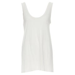 THE ROW white cotton jersey sheer panel scoop neck tank top S