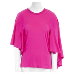 TOGA PULLA pink cotton asymmetric flutter cape sleeves t-shirt top JP1 S