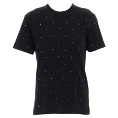 COMME DES GARCONS HOMME PLUS 2011 - T-shirt noir en coton avec strass et cristaux sur le devant, taille M