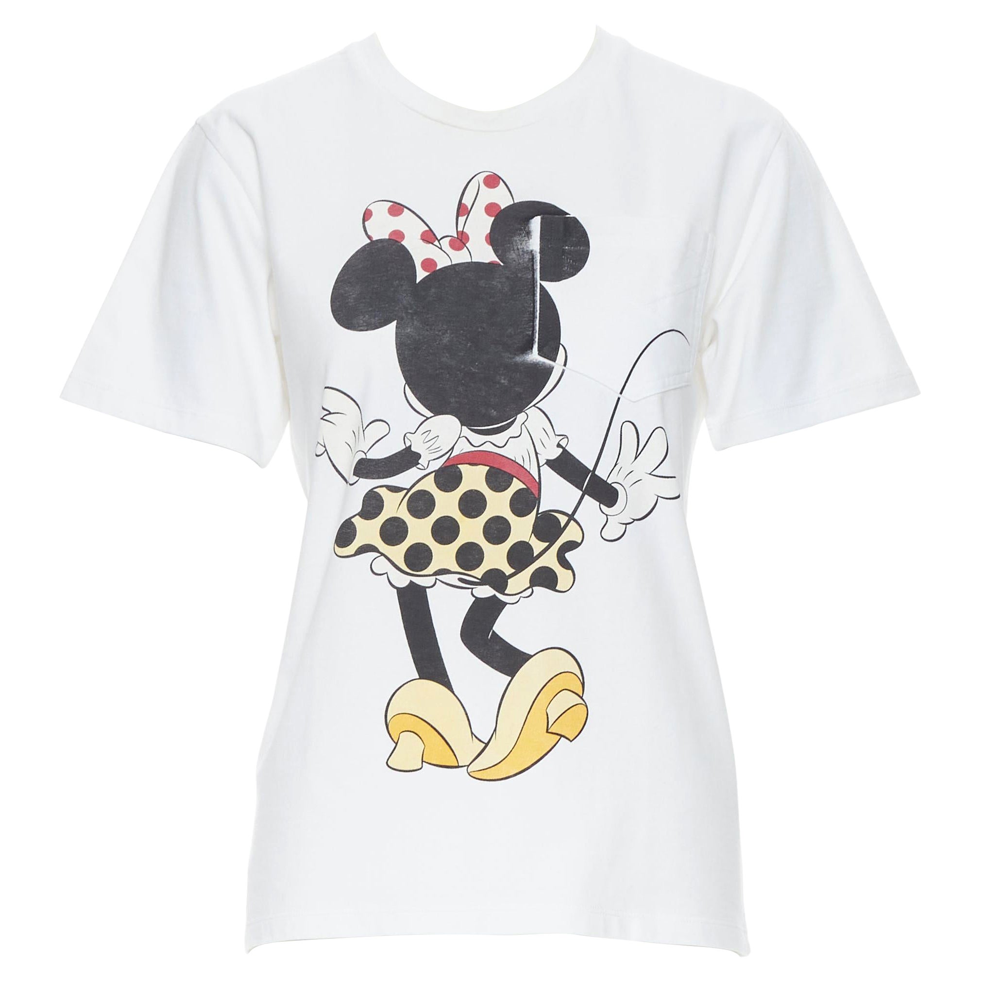 VICTORIA BECKHAM white Disney Minnie Mouse print short sleeve t-shirt US2  For Sale at 1stDibs