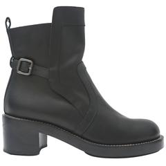 Balenciaga Black Leather Moto-Style Boots