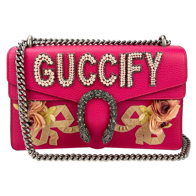 Gucci Dionysus - Petit sac à bandoulière rose « Guccify » NWOT En vente sur  1stDibs