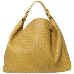Bottega Veneta Woven Golden Yellow Hobo Handbag