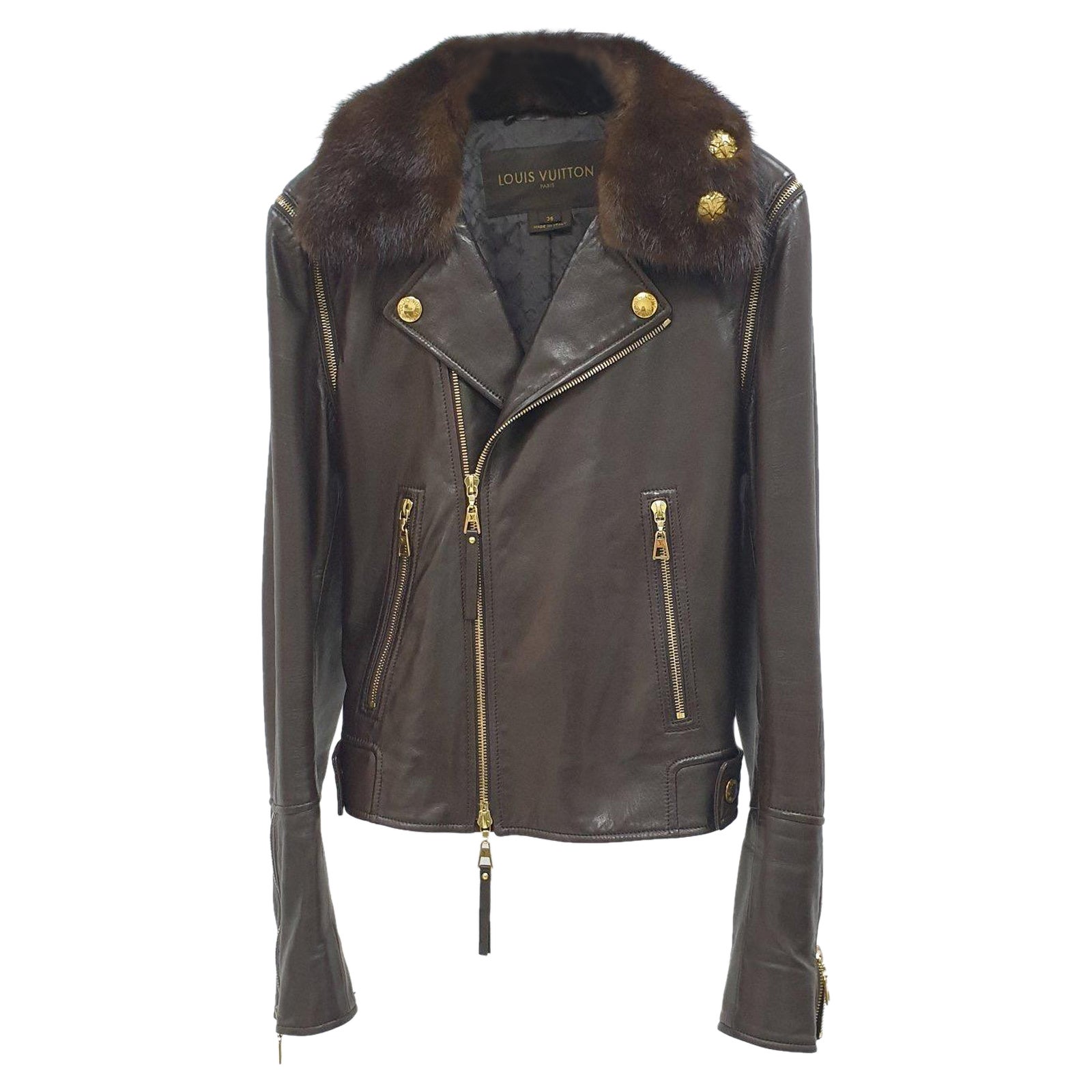 vuitton leather biker jacket