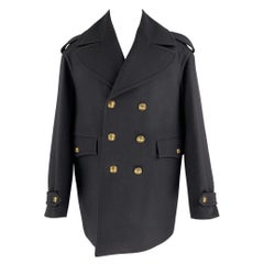 BURBERRY PRORSUM Fall 2010 M/L Oversized Navy Blue Wool Double Breasted Coat