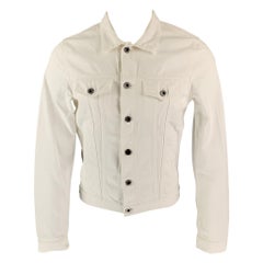 BURBERRY PRORSUM Spring 2015 Size 36 White Cotton Denim Jacket
