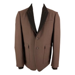 BURBERRY PRORSUM by Christopher Bailey Size 40 Brown Zig Zag Collar Jacket