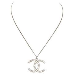 Chanel Crystal CC Pendant Necklace 