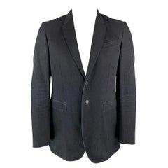 BURBERRY PRORSUM Spring 2015 Size 42 Indigo Blue Denim Notch Lapel Jacket