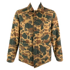 BURBERRY PRORSUM Größe 44 Grüne Camel Camo Baumwoll-Arbeitsjacke