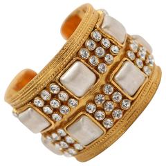 Chanel Gold/Ivory Embellished Cuff