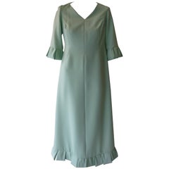 Roger Freres Pale Green Evening Dress, 1960s