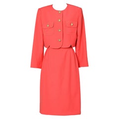 Coral wool skirt-suit Valentino Miss V 