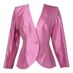 Shocking pink silk jacket Yves Saint Laurent Variation 