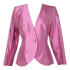 Shocking pink silk jacket Yves Saint Laurent Variation