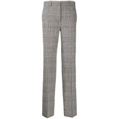 Versace FW19 Runway Grey Wool Hounds Tooth Check Trousers / Pants Size 38