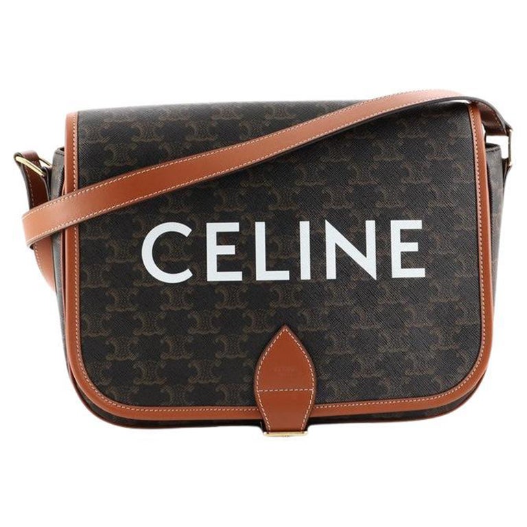 Celine Folco Messenger Bag Triomphe Coated Canvas at 1stDibs