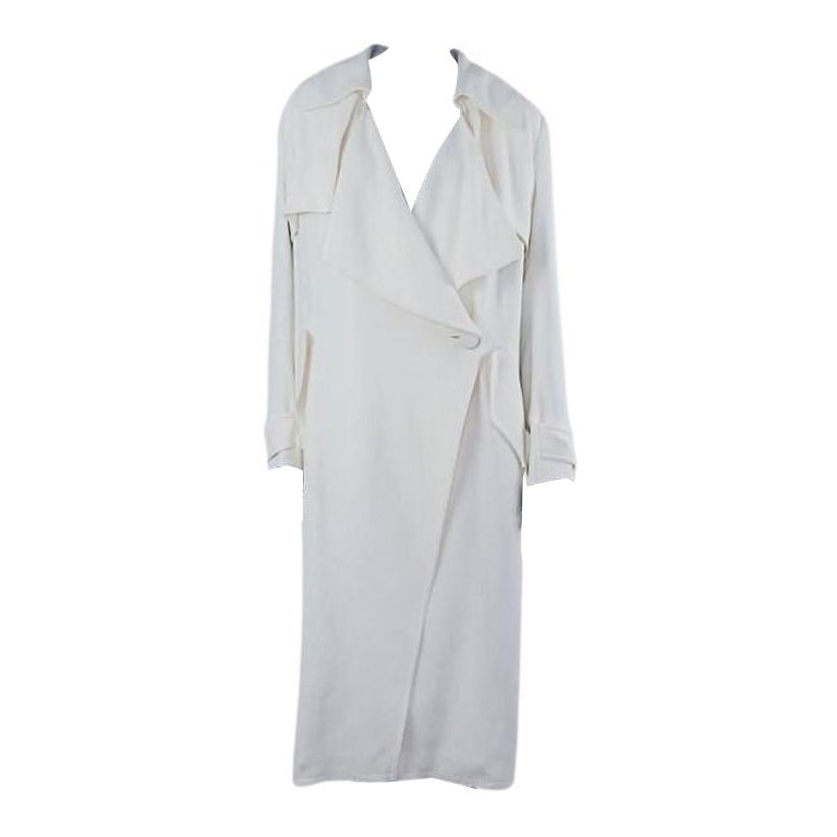 FENDI WHITE VISCOSE TRENCH COAT size 44 - 8