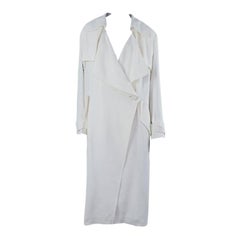 FENDI WHITE VISCOSE TRENCH COAT size 44 - 8