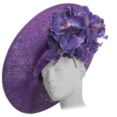 Philip Treacy Sinamay Side Slice Hat "Orchid Collection" Circa 2012