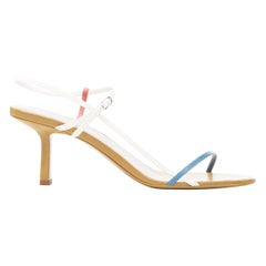 neu THE ROW Bare 65 blau rot weiß minimalistisch Riemchensandalen EU38.5