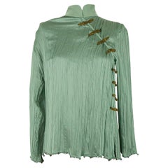 Galliano For Dior 1999 Green Silk Cheongsam Blouse