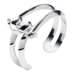Rhodium-plated brass MARCY SMALL CUFF by THIRD CROWN