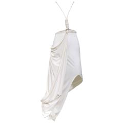 Important 2005 Helmut Lang last collection- white knit dress