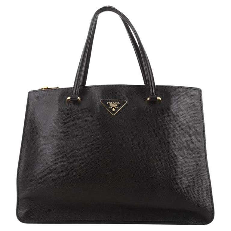 Prada Etiquette Tote Studded Glace Calfskin Small at 1stDibs