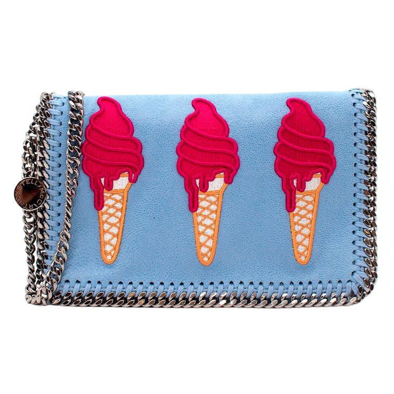 Stella McCartney Blue Ice Cream Applique Falabella Cross Body Bag For Sale