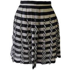 Very Rare Atelier Versace Nautical Vertical Silk Frill Horizontal Stripe Skirt